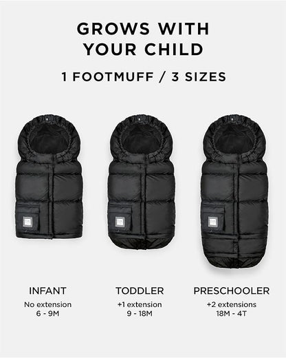 7AM Enfant Stroller Blanket 212 - Adjustable Baby Car Seat Zipped Blanket for Babies Winter, Unisex Multi Purpose Fleece Lined Warm Hooded Toddler Footmuff Water Repellent | (6M - 4T)