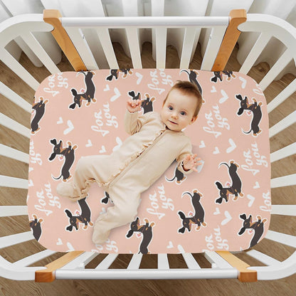 Fall Cute Mushroom Leaves Fitted Crib Sheets Stretchy Portable Playard Sheets for Baby Toddler, Breathable Soft Mini Crib Mattress 52 x 28 in for Boys and Girls