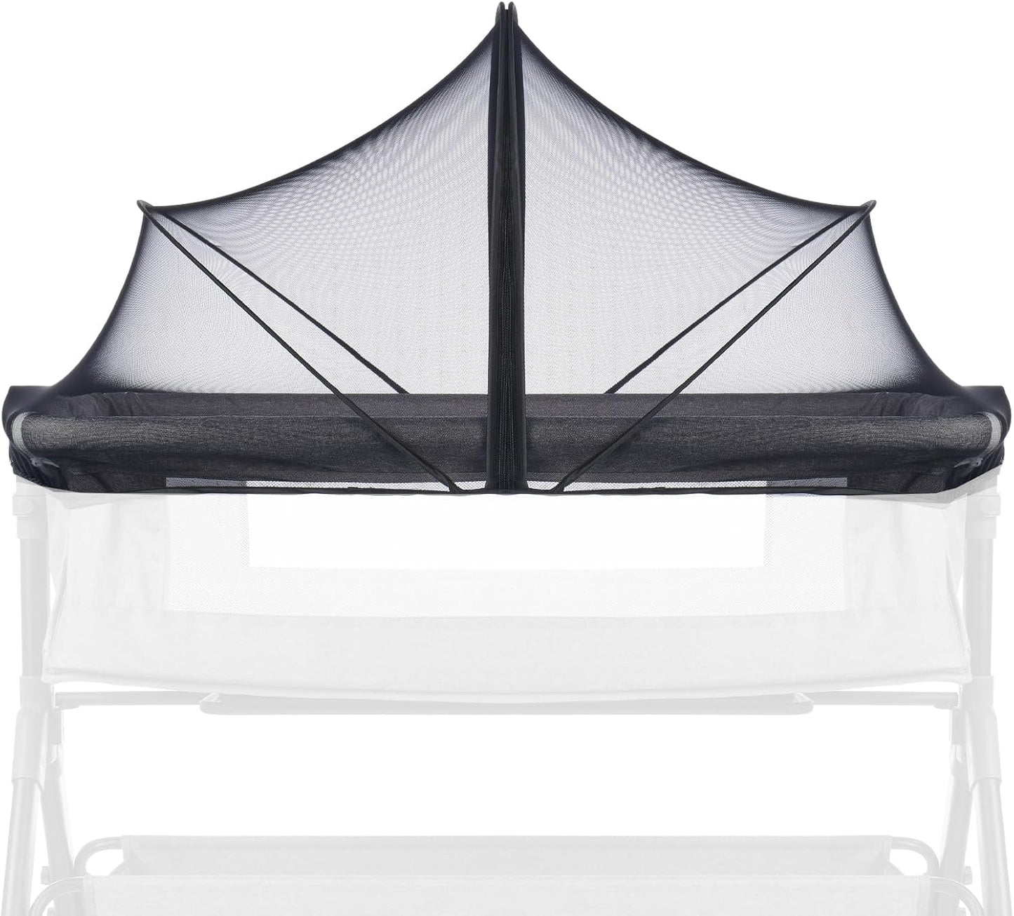 Bassinet Cover Mosquito Net for Babies to Keep Insects/Bugs/Cats Out, Toddler Bassinet/Bedside Sleeper/Crib Net with Two-Way Zippers & Storage Bag, Breathable Mesh Holes, White