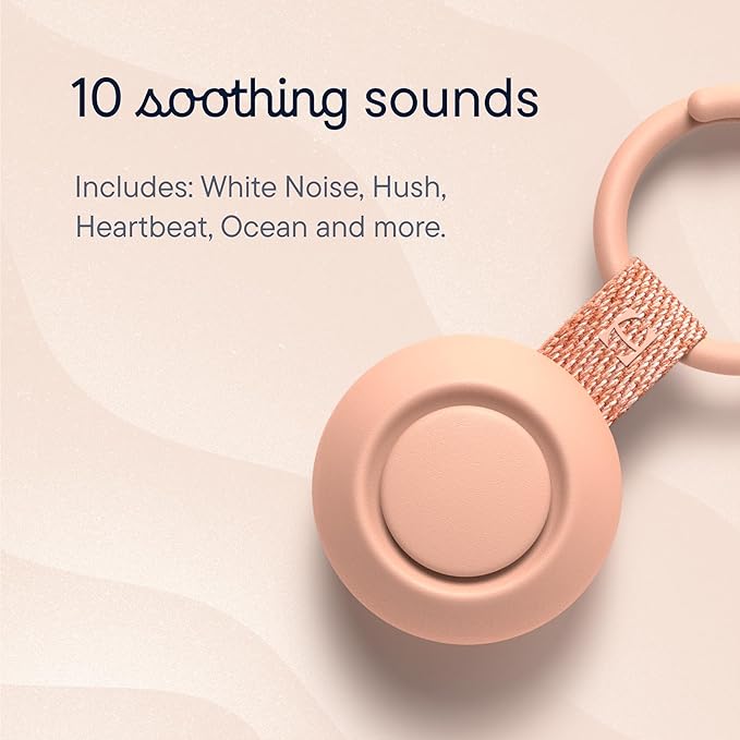 Hatch Go | Portable Sound Machine for Babies and Kids | Sleep Soother | 10 Soothing Sounds | White Noise | Shush | Travel | Registry Gift | Baby Shower | Clips on Stroller | Peach