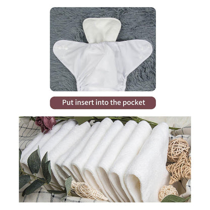 ALVABABY 12pcs Microfiber Inserts,Soft Cloth Diaper Liner,3-Layer Absorbent Inserts,Reusable for Baby Cloth Diapers 12T