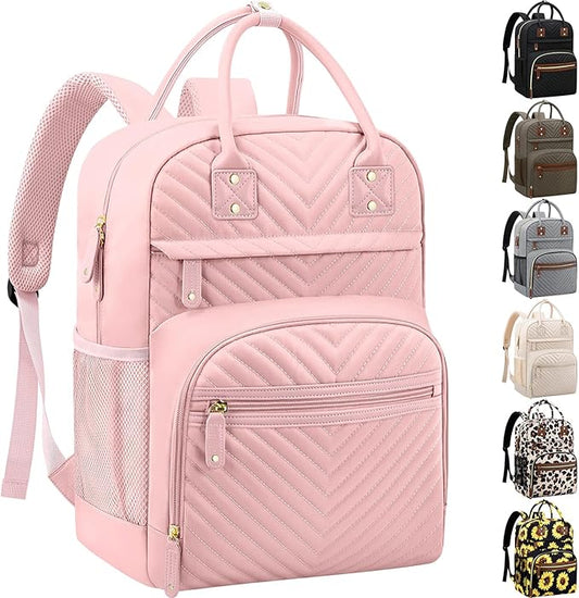 Tenot Diaper Bag Backpack Tote for Women Large Capacity, Baby Bag with Insulated Pockets Multifunctional Diaper Bags For Baby Girl Boy Waterproof Baby Bags For Boys Girls Maternity Bag Baby Pink