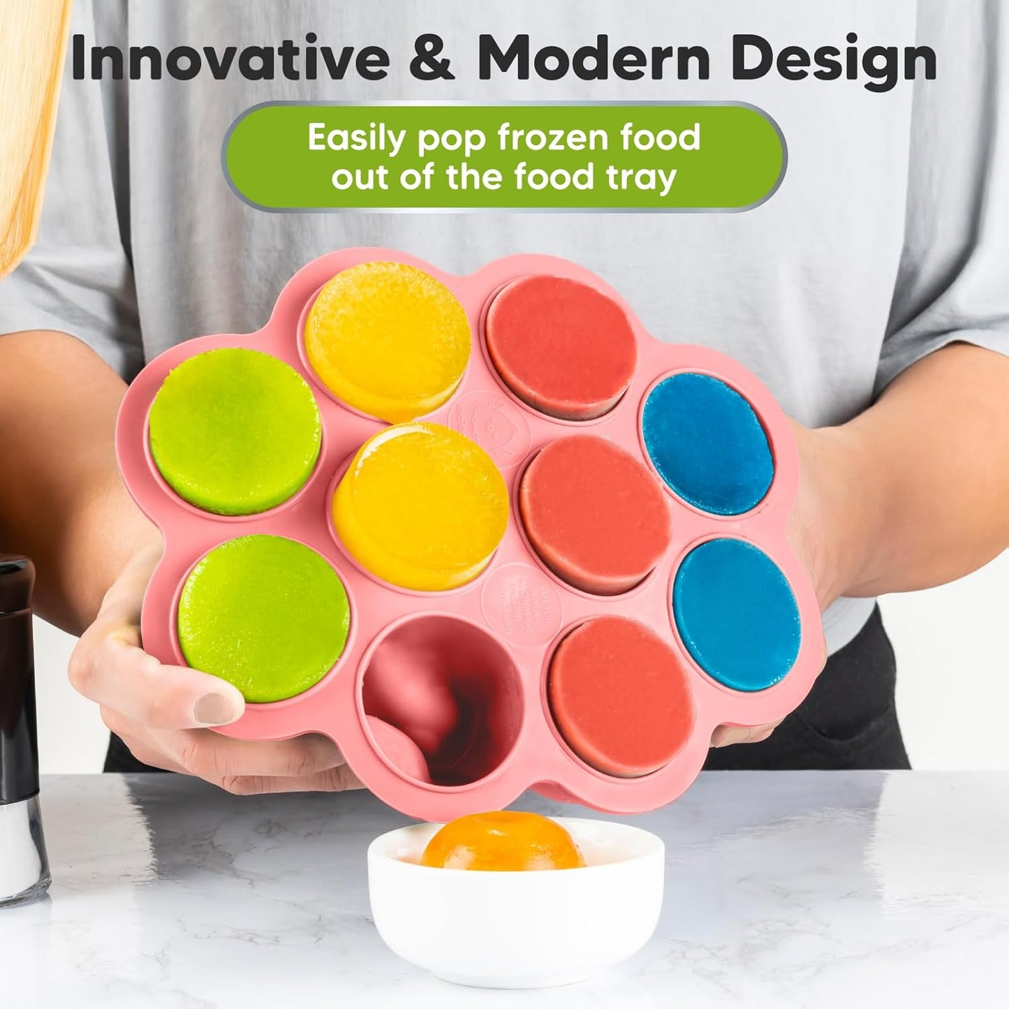 KeaBabies Silicone Food Freezer Trays with Lid, 2oz x 10 Pods Baby Food Storage Containers, Easy Puree Meal Prep, Breast Milk Silicone Freezer Molds, Dishwasher, Microwave Safe, BPA-Free (Chai Latte)