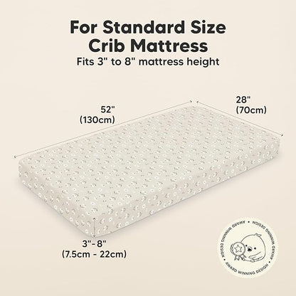 KeaBabies 2-Pack Organic Crib Sheets for Boys, Girls - 52x28 Fitted Crib Mattress Sheet Neutral, Breathable Jersey Cotton Cover for Baby Bed, Toddler Mattress, Soft & Cute Prints (Daisies)