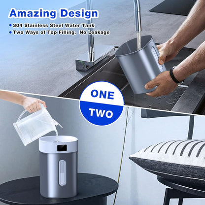 Stainless Steel Humidifier for Bedroom & Large Room,4L Easy to Clean Cool Mist Humidifier, Mold Free & Dishwasher Safe Water Tank, Essential Oil Diffuser for Baby Nursery, Plants, Home