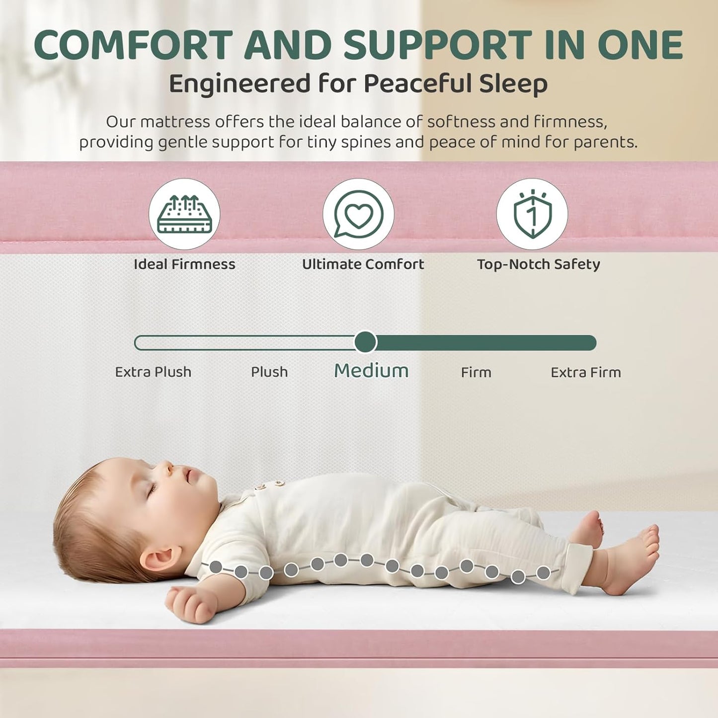 Cowiewie Bassinet Bedside Sleeper, Portable, Breathable, Adjustable Baby Bedside Bassinet for Peaceful Nights, Light Grey