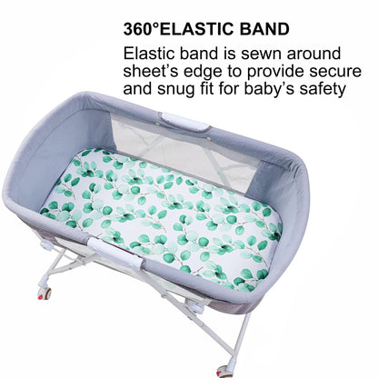 Onacosht Stretchy Bassinet Sheets 33" x 19" Compatible with Mika Micky, KoolaBaby (3 in 1), BabyBond, HARPPA and RICUTON Bedside Bassinet, 3 Pack for Baby Boy and Girl, Pink Floral