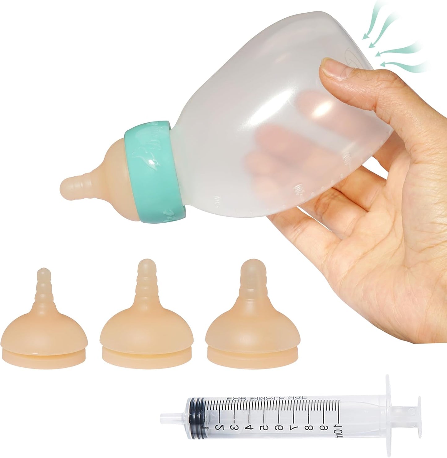 Doggiema Puppy Bottles,Silicone Feeding Nipple and Syringes for All Breed of Puppies and Other Animals Dongdong pet