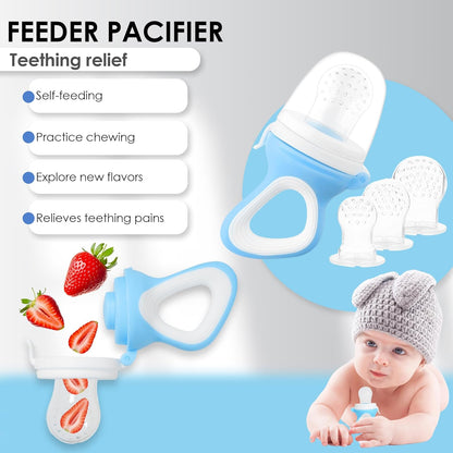 Bluet B- Silicone Baby Feeding Set with Pacifier - Baby Led Weaning Supplies - Baby Spoons, Suction Bowl - Plate - Baby Utensils Set - Silicone Feeding Set for Baby First Foods - 11pcs - Purple