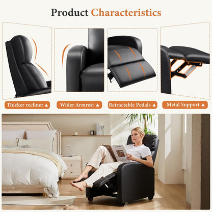 Sweetcrispy Recliner Chair, 360 Swivel Rocker Chair for Adults, Glider Rocker Recliners, Nursery Chairs for Living Room, High Back, Upholstered Deep Seat, Classical Brown
