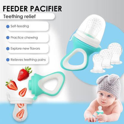 Bluet B- Silicone Baby Feeding Set with Pacifier - Baby Led Weaning Supplies - Baby Spoons, Suction Bowl - Plate - Baby Utensils Set - Silicone Feeding Set for Baby First Foods - 11pcs - Purple