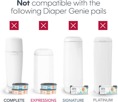 Diaper Genie Jumbo Square Refill, with Continuous Film, can Hold up to 810 Newborn-Sized Diapers per Refill.