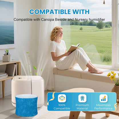For Canopy Humidifier Wicking Filter Replacement 2.0, Compatible with Canopy Bedside and Nursery Humidifier 2.0,Wood Pulp & Paper Filter,4 Pack (Blue)
