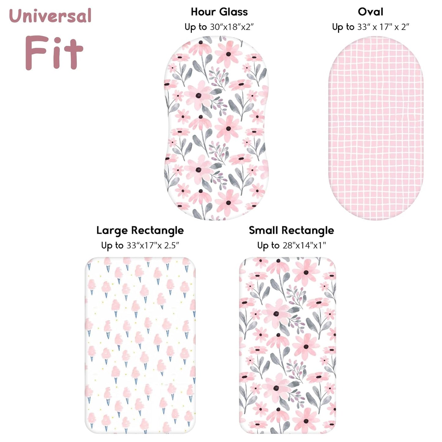 Yoofoss Pack and Play Sheets Fitted, Mini Crib Sheets 2-Pack for Pack N Play Mattress, Stretchy Playard Sheet, Soft and Breathable Green+Giraff