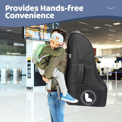 YOREPEK Car Seat Travel Bag for Airplane, Heavy Duty Car Seat Bags for Air Travel, Large Car Seat Carrier for Airport with Padded Shoulder Strap, Sturdy Travel Carseat Cover for Airplane, Black