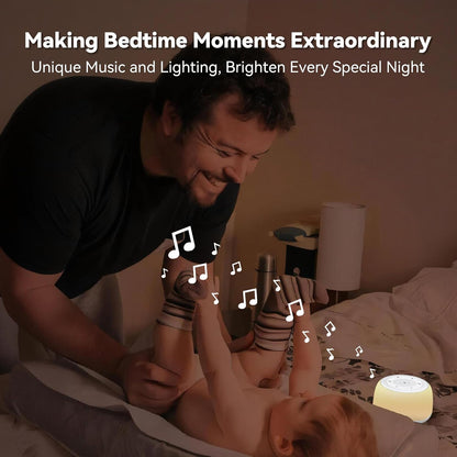HEYAXA White Noise Sound Machine with 7 Colors Night Light 34 Soothing Sounds, Portable Sound Machine for Baby Adults Kids Sleep with 30 Volume Levels 4 Timers Adjustable Brightness (Wood Grain)