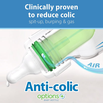 Dr. Brown's Anti-Colic Options + Narrow Bottle to Sippy Gift Set with Soft Silicone Sippy Spout, Removable Silicone Handles, Travel Cap and Bottle Brush (Packaging/Brush Color May Vary)