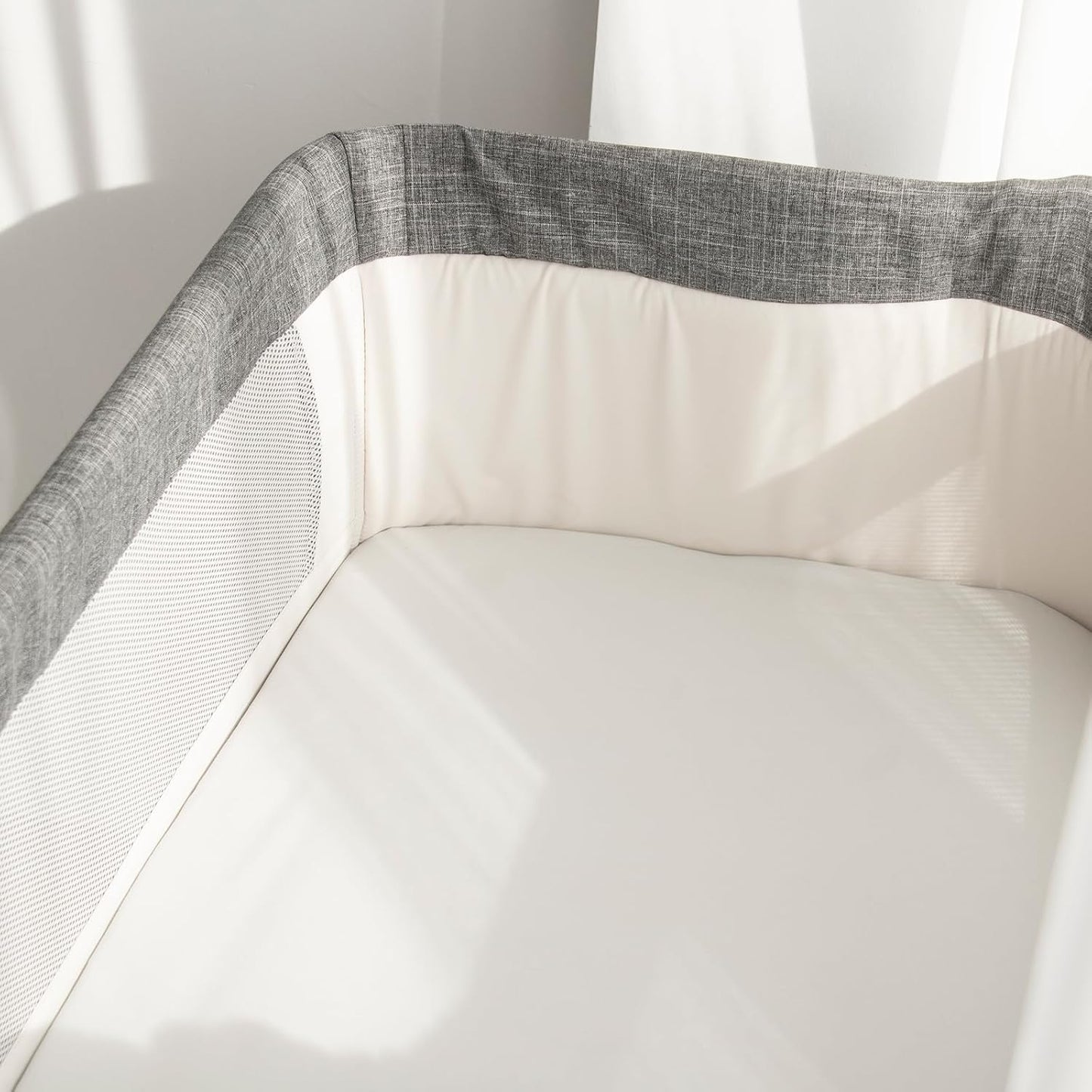 Bassinet Sheets Fit for Simmons Kids By The Bed City Sleeper Bassinet(Twins), Moses Basket and Hospital Bassinet, 100% Cotton, 2 Pack, Gray and White Print - Colors A