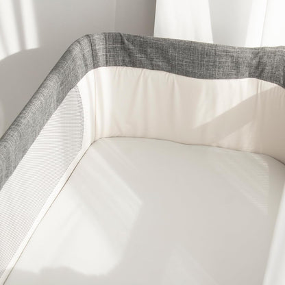 Bassinet Sheets Fit for Simmons Kids By The Bed City Sleeper Bassinet(Twins), Moses Basket and Hospital Bassinet, 100% Cotton, 2 Pack, Gray and White Print - Colors A