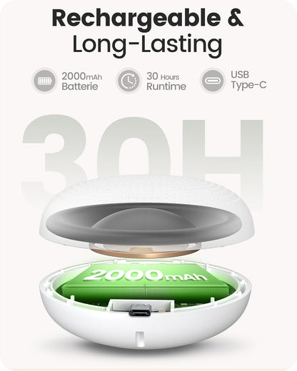 Glocusent Portable Sound Machine for Baby Kids Adults - 62 Sounds & 5W Speaker White Noise Machine for Sleeping, 30-hr Lasting Rechargeable Sound Machine with 4 Timer, Suitable for Home Travel