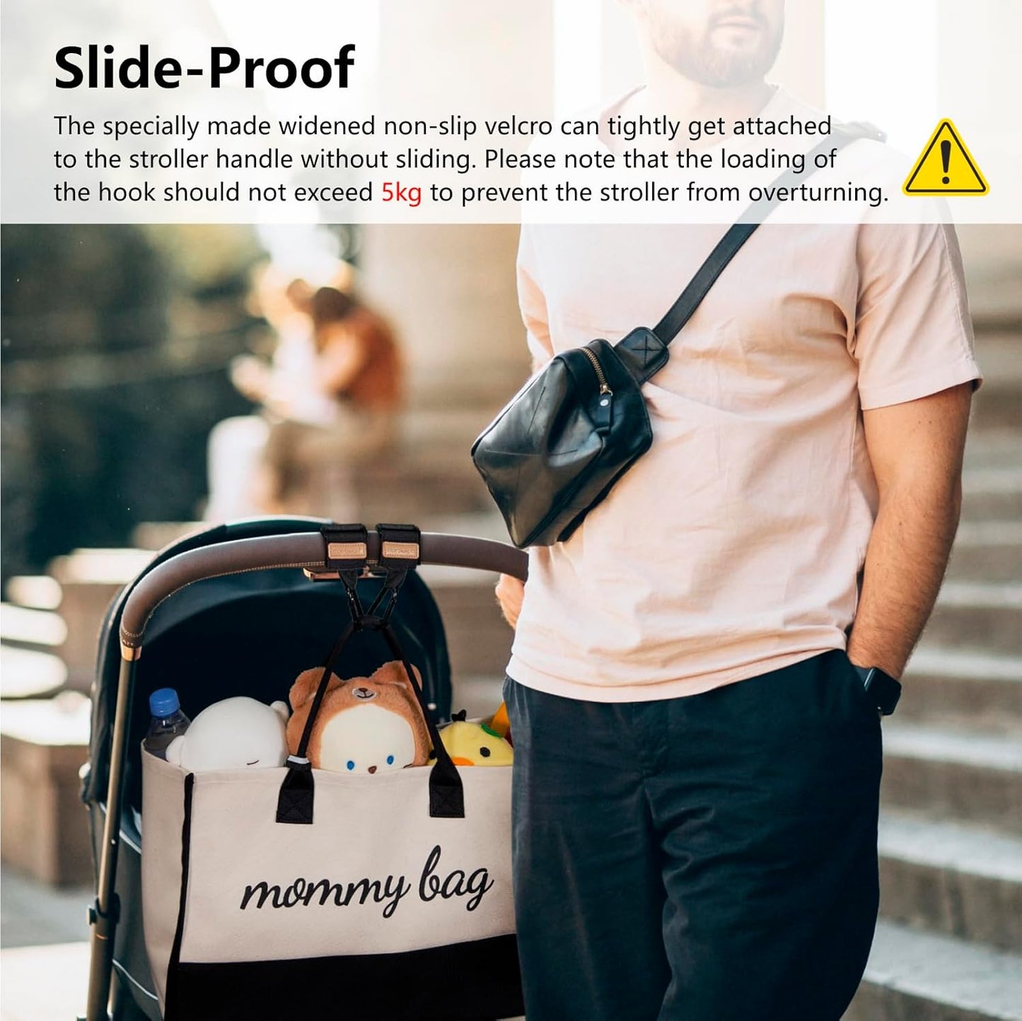 TOPDesign Universal Baby Stroller Organizer, Stroller Caddy with Detachable Mesh Bag & Heightened Insulated Cup Holders & Non-Slip Secure Hooks Accessories, Fits Most Strollers (Checkerboard) - Colors B