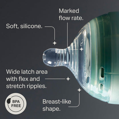 Tommee Tippee Advanced Anti-Colic Baby Bottle Nipples, Breast-Like for A Natural Latch, Soft Silicone, Medium Flow, 3+ Months, Pack of 6