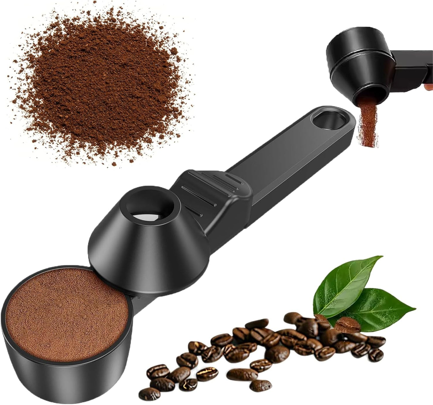 Coffee Scoop With Funnel, Precise Measuring For Ground Coffee, Protein/powder/hot Cocoa, Fits Reusablebaby Formula Dispensers & K Cups