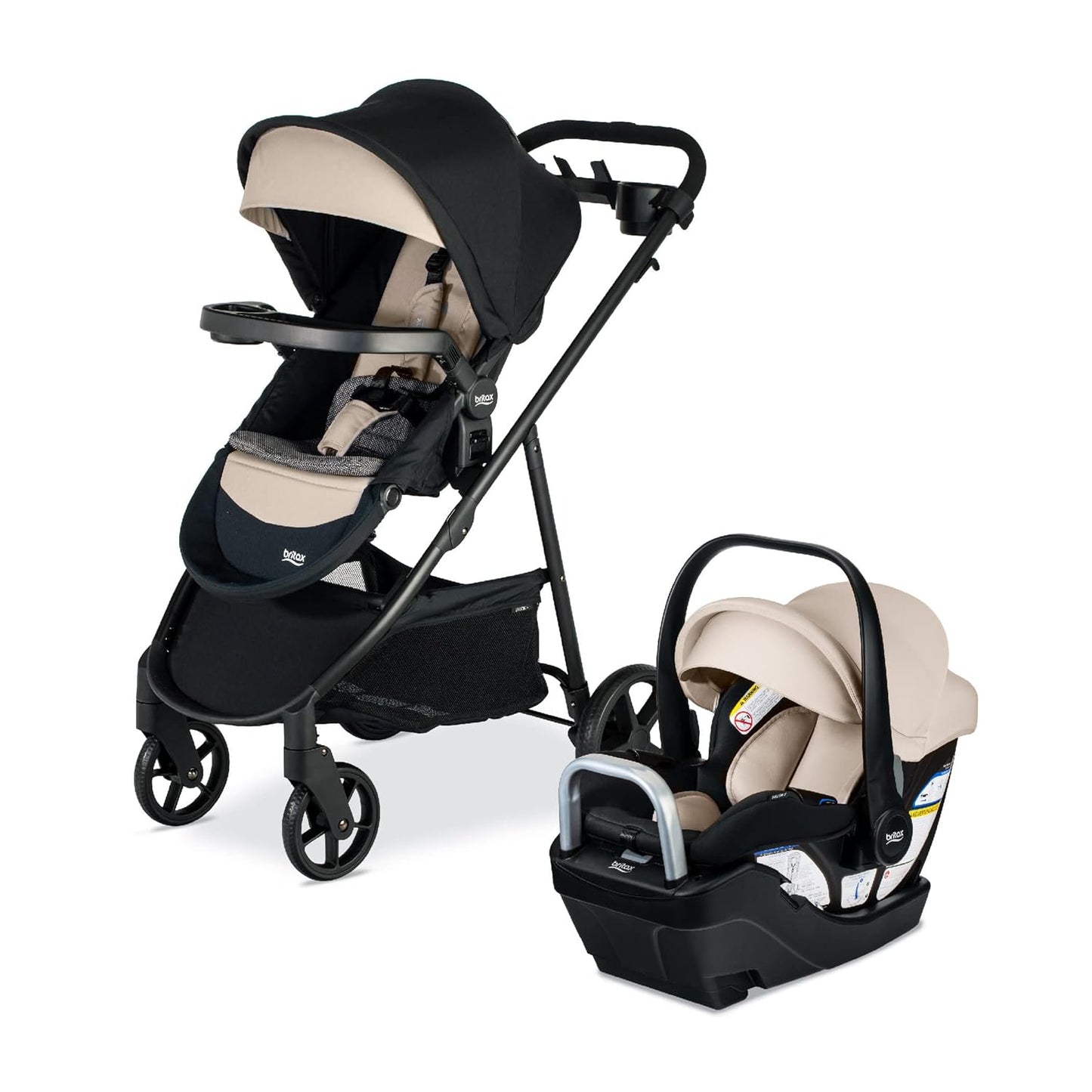 Britax Brook+ Modular Baby Stroller, Ultra-Lightweight Infant and Toddler Stroller with SafeWash Insert and 4 Ways to Stroll, Graphite Onyx