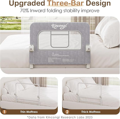 Bed Rail for Toddlers, 32 Inch Swing Down Baby Bed Rail Guard with Wider U-Shape Base, Breathable Toddler Bed Rails for King, Queen, Full, Twin Bed Guard Rail for Toddlers