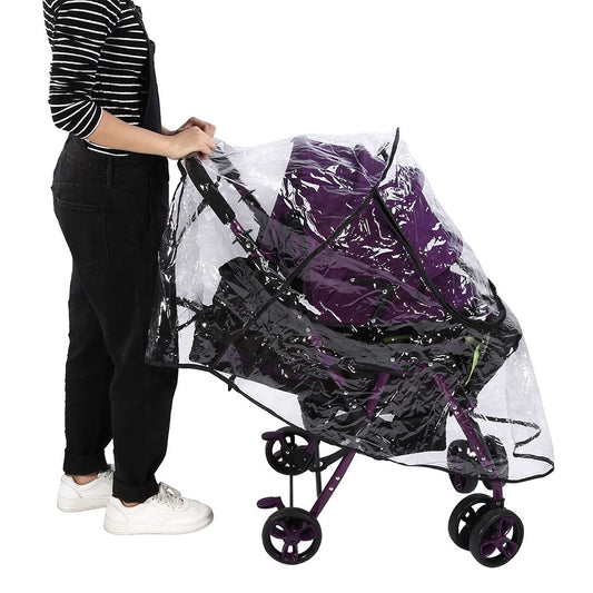 GOTOTOP Baby Stroller Cover PVC Universal Baby Stroller Rain Cover Dust Wind Pram Accessory 21.7 x 29.5 x 15.7inch