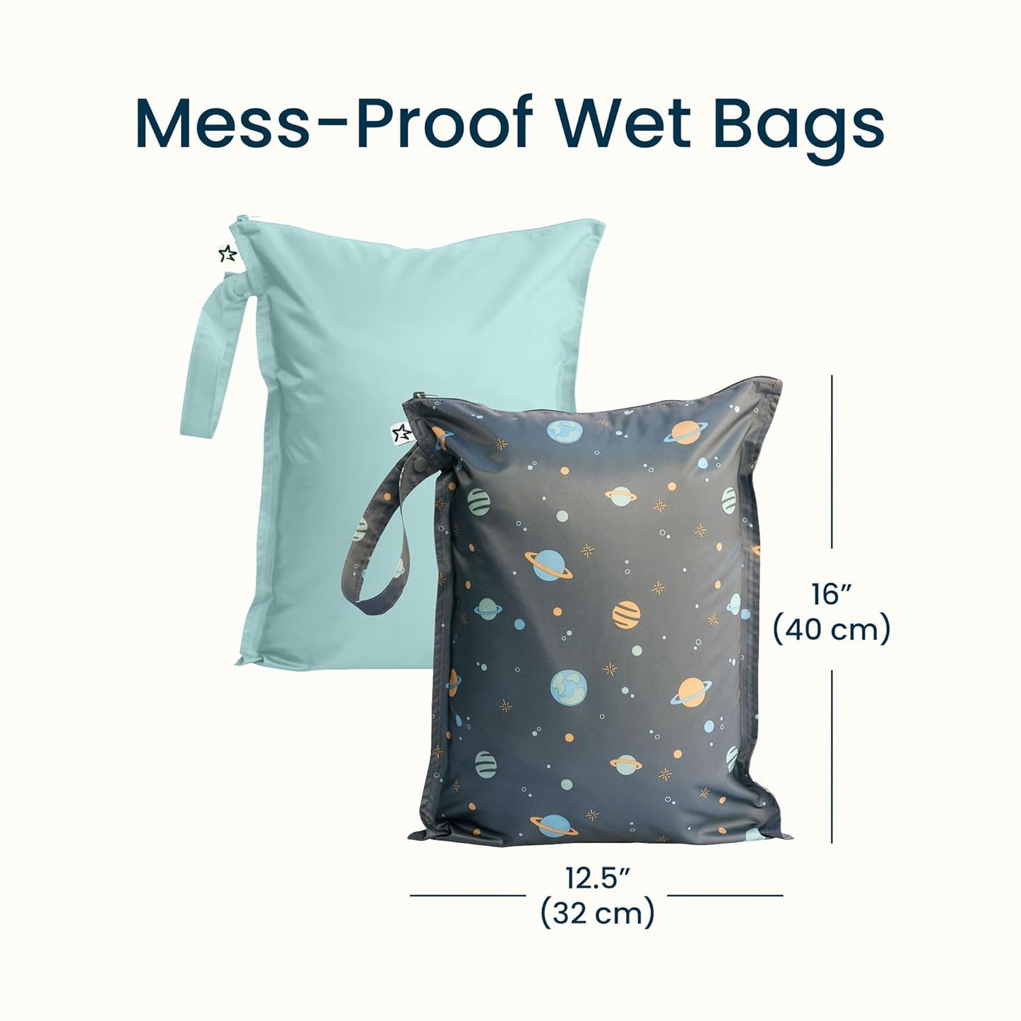 Tiny Twinkle Mess Proof Wet Bags | 2-Pack Reusable Waterproof Wet Bags for Swimsuits | Baby Clothes | Travel & Diaper Bag (Pink, Brown Checkers) - Colors A
