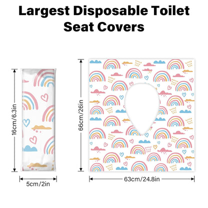 60 Pack Toilet Seat Covers Disposable, Extra Large Waterproof Toilet Cover for Toddlers & Adults, Individually Wrapped Travel Essential Portable Potty Training in Public Restrooms, Trip - Dinosaur