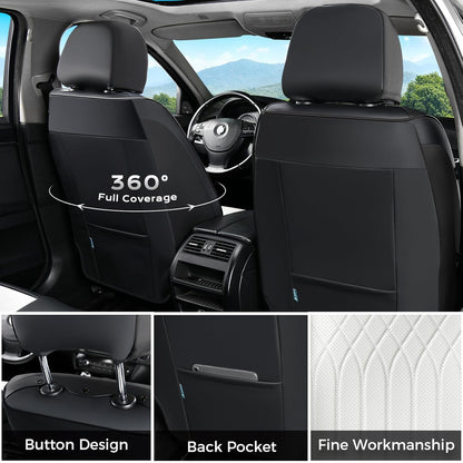 FLORICH Car Seat Covers Front Seat, Leather Seat Covers for Cars, Car Seat Protector Waterproof, Universal Automotive Seat Covers, Front Car Seat Cover Fit for Most Sedans SUV Pick-up Truck