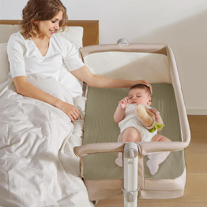 lulumoon Muslin Bassinet Sheets for Baby: Soft Bedside Sleeper Bassinet Fitted Sheets for Boys and Girls