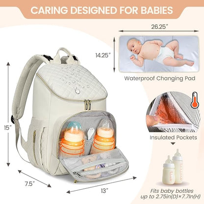LOVEVOOK Diaper Bag Backpack Large Capacity Baby Bag with Portable Changing Pad, Multifunction Baby Travel Backpack