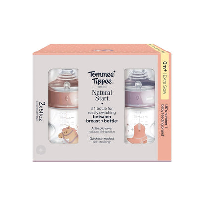 Tommee Tippee Natural Start Anti-Colic 5 oz BPA Free Baby Bottles, 0+ Months, Slow Flow Breast-Like Nipple, Self Sterilizing, Designed for Seamless Transition Between Bottle and Breast, Pack of 4