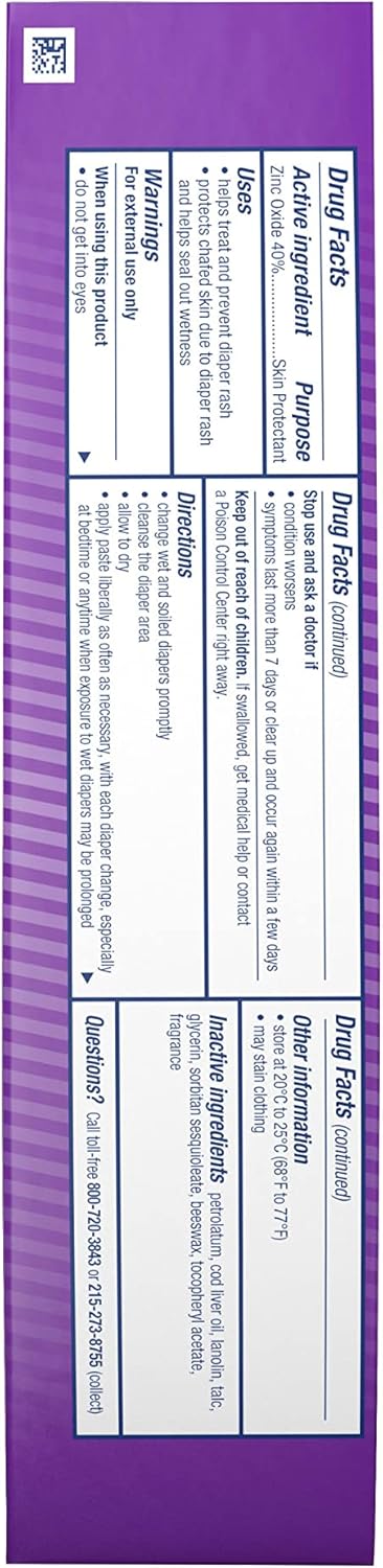 Desitin Maximum Strength Baby Diaper Rash Cream, 40% Zinc Oxide, Hypoallergenic No Added Parabens & Dyes, Protects & Relieves Baby’s Skin for Up to 12 Hours, Prevents Diaper Rash, 4.8 oz Tube