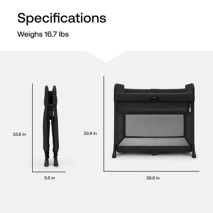 Bugaboo Stardust Playard - Portable Indoor and Outdoor - Foldable On The Go Play Yard - 1 Second Unfold - Black