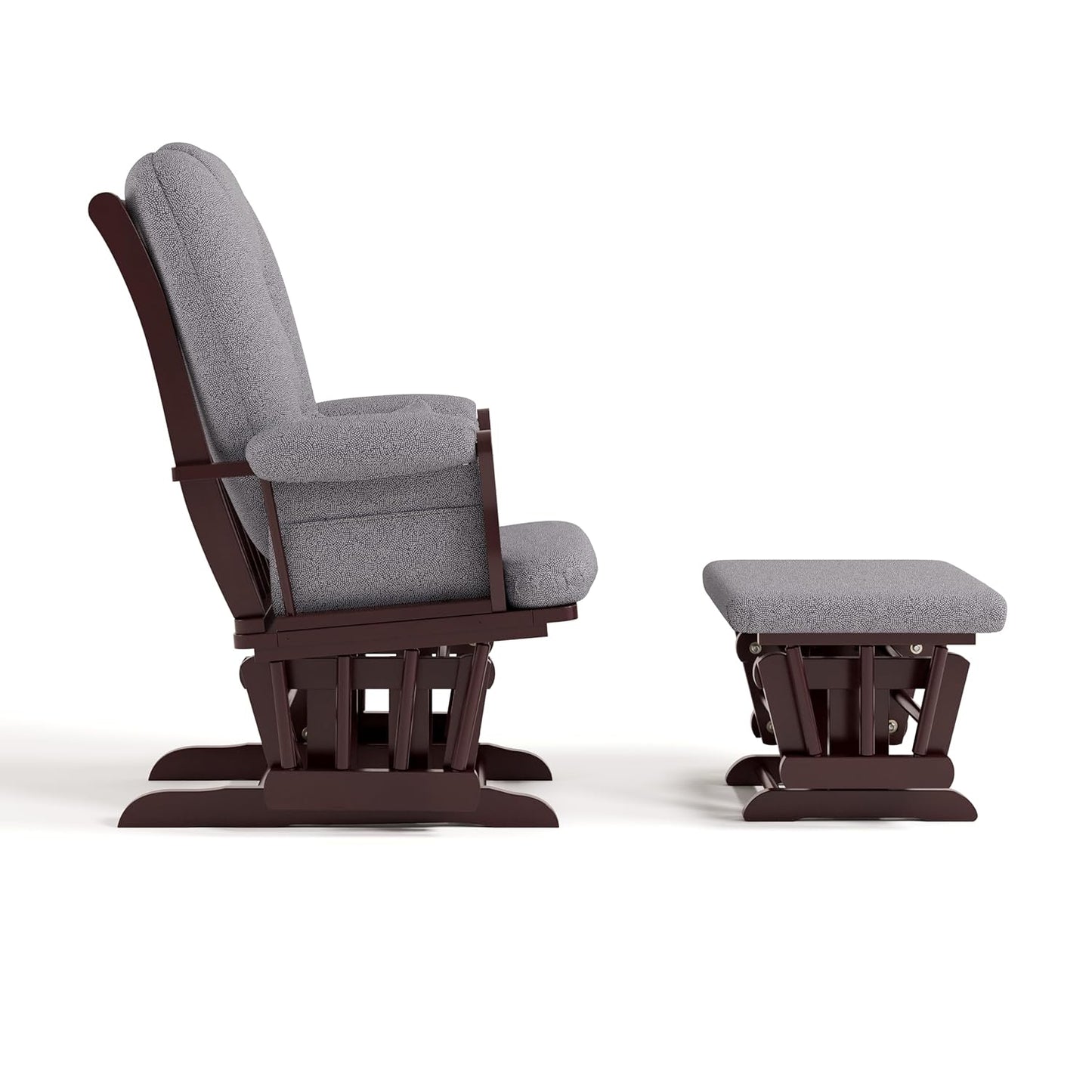 Storkcraft Tuscany Glider with Ottoman (Black/Gray) — GREENGUARD Gold Certified, Bonus Lumbar Cushion Included, Solid Wood Base, Smooth Motion, Award-Winning Nursery Rocking Chair, Glider and Ottoman