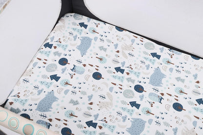 Onacosht Pack and Play Sheets 3 Pack for Baby Boy, Stretchy Jersey Knitted Portable Mini Crib Sheets Playard Mattress Cover, Woodland Animal Elephant Fox Lion Bear Giraffe Zebra Printing