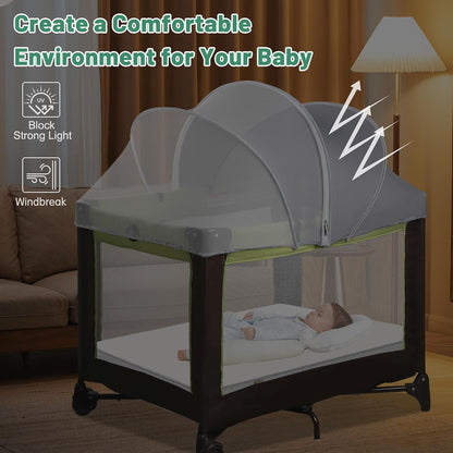 Bassinet Cover for Cats - Blackout Breathable Mosquito Net for Baby Bedside Sleepers & Travel Cribs, 2-Way Zipper Bug Canopy Tent to Block Light & Keep Cats Out (Black-Small)
