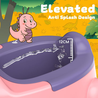 Potty Training Toilet Toddler Potty Chair Kids Boys Girls Dinosaur Animal Comfortable Potties Training Seat for Childrens Ages 1-3 Portable Baby Toilets with Lid Back Easy to Clean Potty Trainer,Blue