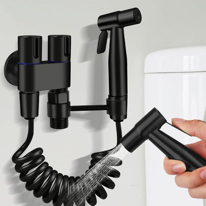 Neween Handheld Toilet Bidet Sprayer for Toilet-Adjustable Water Pressure Control with Bidet Hose for Feminine Wash, Stainless Steel Bidet Faucet Sprayer Kit Cloth Diaper for Baby Wash (Black)