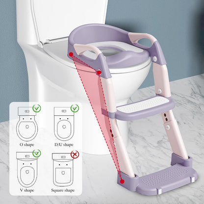XIGGA 3 in 1 Potty Toilet Training Seat with 2-level Adjustable Steps, Equipped with Waterproof Cushion and Non Slip Step Stool, Dedicated Toilet Seat for Boys Girls - Green