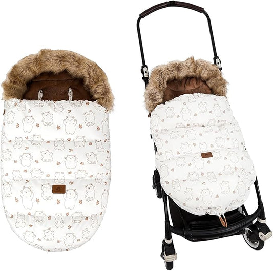 HOUSBAY Baby Stroller Bunting Bags Stroller Footmuff Universal Sleeping Bag Winter Outdoor Hooded Bunting Bag Windproof and Water-Resistant Suitable Below 5 ℃