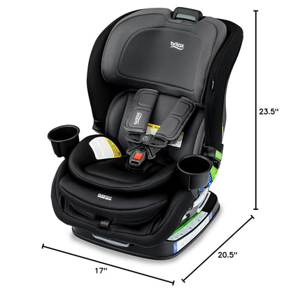 Britax Poplar S Convertible Car Seat, 2-in-1 Car Seat Extended Rear Facing, 17” Slim Car Seat Design with Fast & Easy ClickTight Installation, Anti-Rebound Bar & SafeWash Fabrics — Cowmooflage