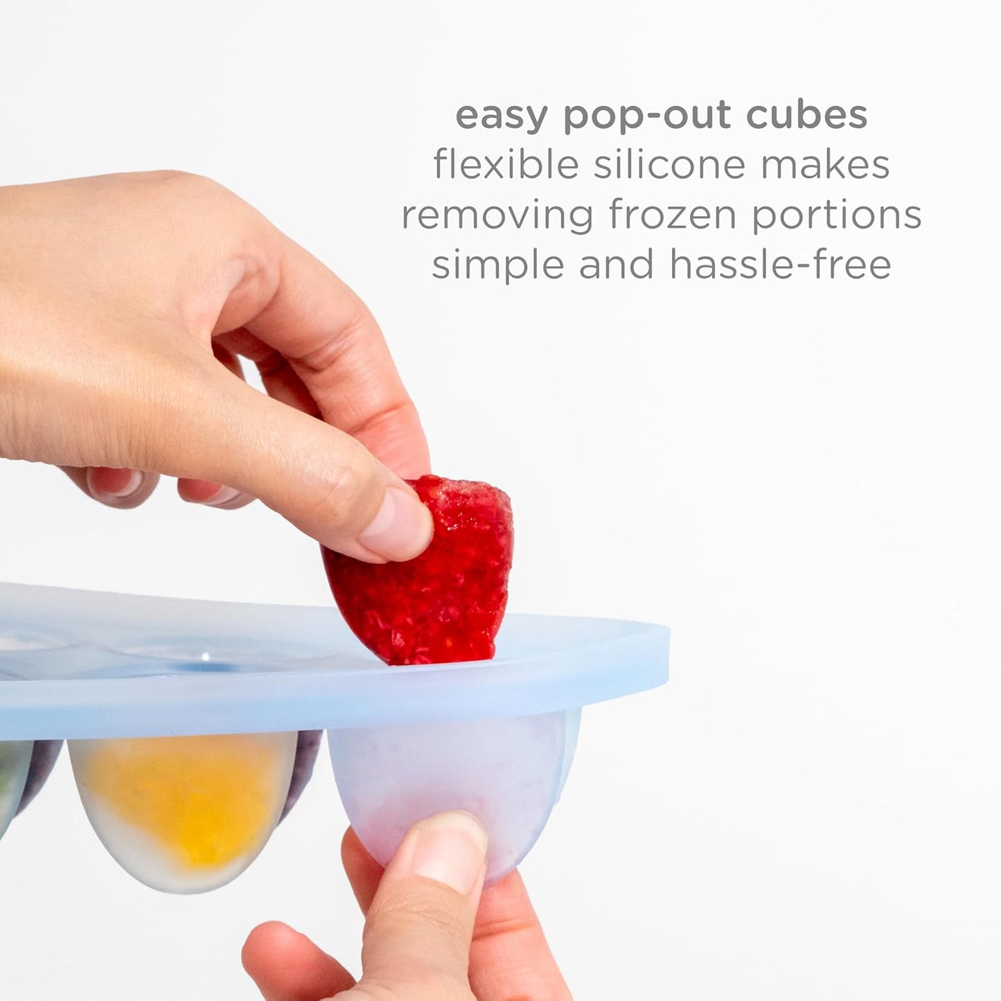 Ubbi Baby Food Feeder & Freezer Tray Set, Infant Teething Relief, BPA-Free, Safely Introduce Solids and Self Feeding, Freezable Popsicle Molds, Dishwasher Safe, Smoothie Purple & Zest Green