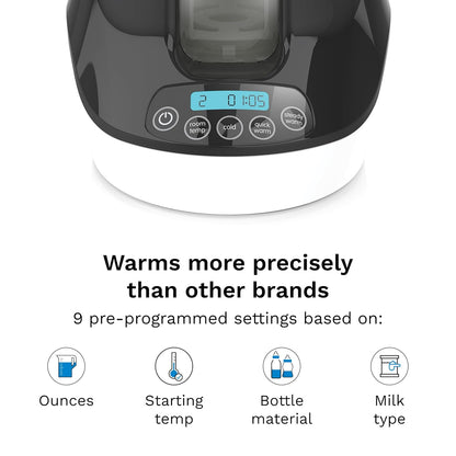 Baby Brezza Fast Baby Bottle Warmer - Baby Milk + Breastmilk Warmer Defroster – 2 Unique Temperatures for Breastmilk + Formula - Universal Fit for All Bottles, Bags + Jars