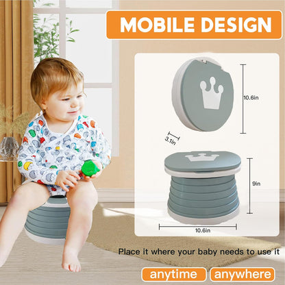 Travel Potty for Toddler, Portable and Foldable Toilet, Apply to Seat Emergency Toilet for Car, Camping, Outdoor, Indoor (green, small)