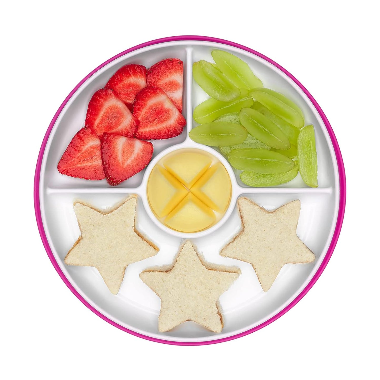 OXO Tot Stick and Stay Suction Divided Plate - Opal